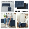 thumbnail image 4 of LEDREM 15" Cube Storage Ottoman with Feet, Footstool with 10-Gallon Storage, Ottoman with Storage Holdss up to 660 lb, Midnight Blue, 4 of 7