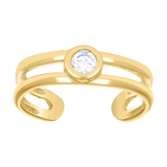 10k Yellow Gold Womens Cubic Zirconia Fashion toe ring 4.1x3.9mm Wide toe ring for Women - 1.3 Grams