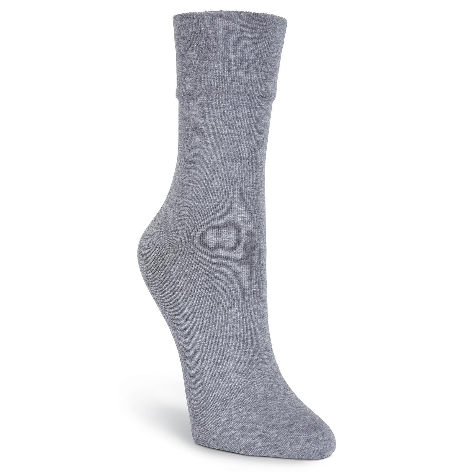 K. Bell Socks K. Bell Womens Relaxed Top Crew Socks Extended Size, 1012, Charcoal Heather