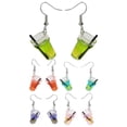 thumbnail image 4 of Deeceymbur Funny Exaggerated Fruit Tea Lemon Theme Earrings Resin Crystal Tassel Dangle for Women Party Club Costume Accessories Eye Catching Fashion, 4 of 5
