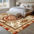 thumbnail image 4 of 6'x9' Area Rugs, Burnt Orange Boho Indoor Outdoor Area Rug for Living Room Bedroom, Beige Brown Ethnic Tribe Washable Bathroom Rugs Kitchen Floor Carpet Mats Home Decor Aesthetic, 4 of 8