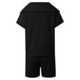 thumbnail image 6 of Track Suits for Women Set Short Sleeve Quarter Zip Lapel Collar Sweatshirt and Shorts 2 Piece Matching Set Sweat Shorts Sets, 6 of 7