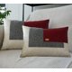 thumbnail image 1 of Paquete de 2 fundas de cojín decorativas de piel sintética de lujo, modernas fundas de cojín con diseño patchwork para sofá cama (rojo C, 35,5 x 50,8 cm), 1 of 4