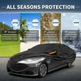 thumbnail image 2 of Unique Bargains Car Cover 210D-PU Oxford Outdoor Full Car Cover All Weather Waterproof Windproof Sun Protection with Driver Door Zipper Black for Genesis G90 Sedan, 2 of 7