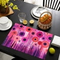 Photo inspiration: Patio Dinner Party Decor Reference: 4Pcs Garden Pink And Purple Placemats Fashion Print Pattern Table