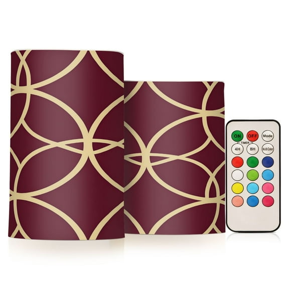 Yayeee Flameless Candles with Remote Flickering Battery Operated Multi Color Changing, Red Circles