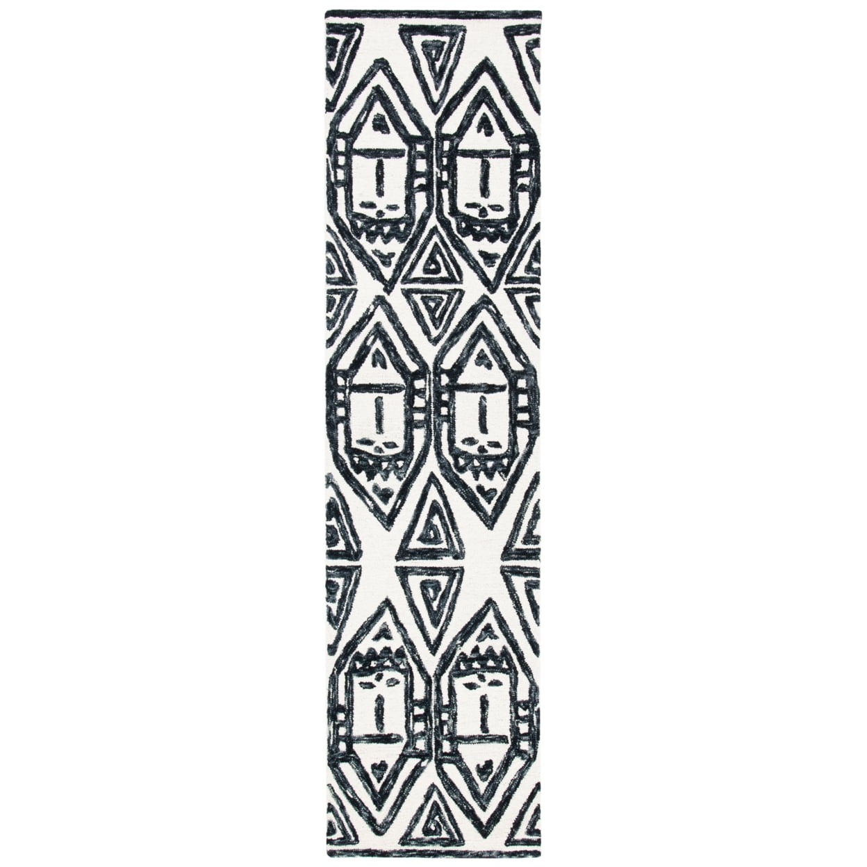 SAFAVIEH Metro Peronel Diamond Area Rug, Black/Ivory, 3' x 5'