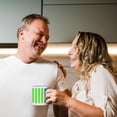 thumbnail image 3 of 3drose, Neon Green and White Stripes Pattern - Vertical Striped Stripy Stripey Retro Traditional Classic, 11oz Two-tone Blue Mug, 3 of 6
