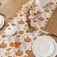 thumbnail image 4 of Fall Table Runner 13 x 90 Inch, Autumn Thanksgiving Brown Maple Leaves Harvest Farmhouse Style Table Decoration for Dining, Holiday, Party Decor, 4 of 6