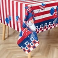 thumbnail image 5 of 4th of July Tablecloth, Patriotic Rectangle Table Cloth, Independence Day Holiday Table Cover for Party Picnic Dinner Decor, Blue/Red 60 x 102 Inch, 5 of 6