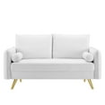 thumbnail image 5 of Modway Revive Modern Performance Velvet Loveseat in White/Gold, 5 of 8
