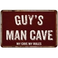 thumbnail image 1 of GUY'S Man Cave Sign Garage Mancave Decor Accessories Signs Vintage Retro Rustic Tin Wall Art Name Home Beer Dads Gift 8 x 12 Matte Finish Metal 108120003009, 1 of 1