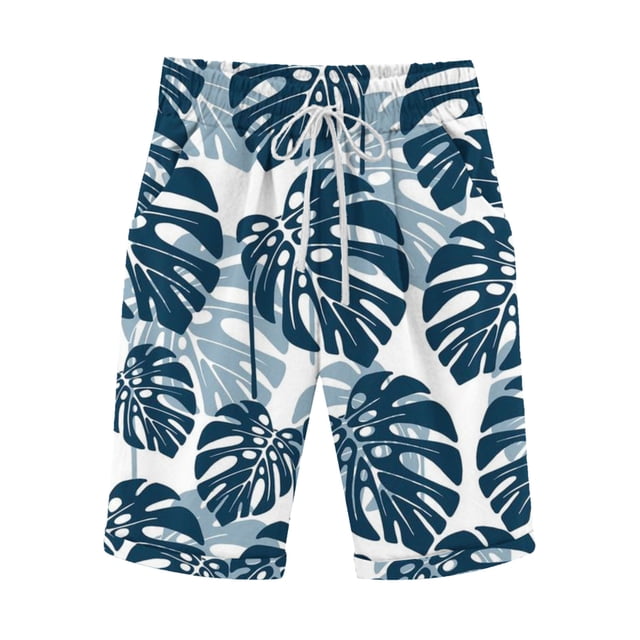 Birdeem Womens Summer Printed Elastic Waist with Drawstring Five Points Casual Pants