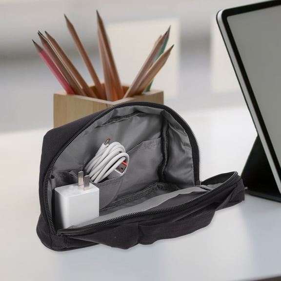 FUTUREORYY Data Line Bag Black Polyester Waterproof for Travel and Daily Use