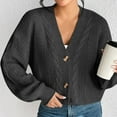 thumbnail image 6 of Aueoeo Cable Knit Sweater Women, Womens Casual Lightweight Long Sleeve Cardigan Flowy Soft Open Front Knit Cardigan Sweaters, 6 of 6