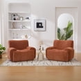 thumbnail image 6 of S-HOME Modern Chenille Oversized Sofa Chair with Ergonomic Design 42 Inch Deep Seat for  Living Room Bedroom or Dorms, Orange, 6 of 10