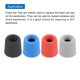 thumbnail image 5 of Consejos de espuma de reemplazo Uxcell para auriculares 4.7-5.5mm, tamaño pequeño, consejos para auriculares en rojo, azul, plateado y negro, 8 piezas, 5 of 5
