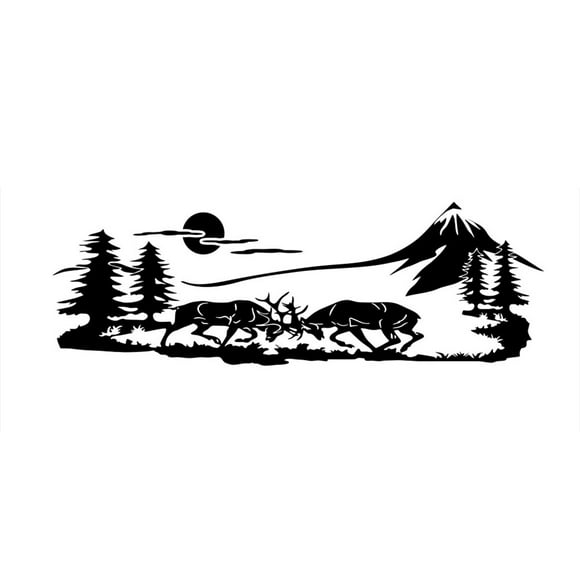 2 Pcs Universal Vinyl Trees Mountain Forest Graphic Stickers Car Emblem Graphic Emblem Sticker Body