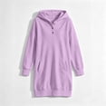 thumbnail image 2 of BXJX Girls Sweatshirt Dress 7-8, Spring Fall Hooded Pullover Long Sleeve Sweatshirt with Pockets Purple, 2 of 6