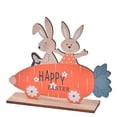 thumbnail image 1 of Easter Wooden Crafts Rabbit Radish Bike Easter Rabbit Riding Wooden Ornaments, 1 of 9