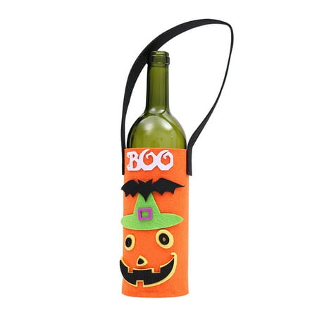 

Halloween Funny Decorative Handle Strap Wine Non Cover Party Champagne Ornament Woven Bags Bottle