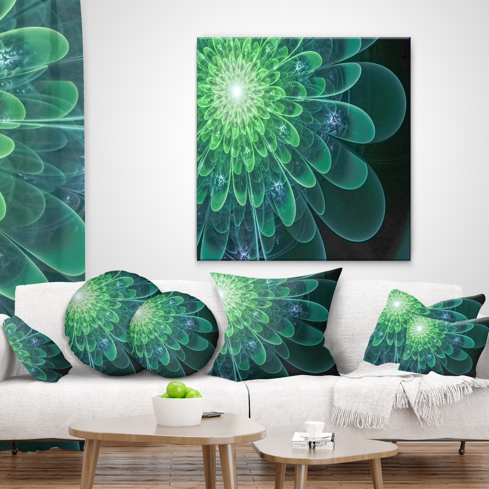 Designart 16" x 16" Green Polyester Throw Pillow