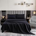 thumbnail image 1 of Ultra Soft Sheets-16 Deep Pocket- 1800 Thread Count Percale Egyptian Microfiber Bed Sheets Wrinkle, Fade and Stain Resistant Full Size Black 4 Pieces, 1 of 3