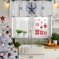 thumbnail image 5 of Texas Star Vintage Curtain Valances for Windows, Kitchen Valance Window Treatments Panel 2 Pack, Navy Blue Retro Wooden Berry Rod Pocket Short Curtains for Bathroom Bedroom 42 x 12 Inch, 5 of 8
