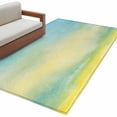 thumbnail image 2 of Area Rug 48×72in, Blue Green Gradient Background Floor Carpet Living Room Rug, Yellow Abstract Art Non-Slip Welcome Mat Indoor Rugs for Bedroom Dining Room, 2 of 9