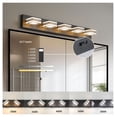 thumbnail image 6 of 34" LED Vanity Light - Black 5-Light Bathroom Wall Sconce, Dimmable Modern Wall Fixture, Iron & Acrylic, Mirror Lighting for Dressing Room, 6 of 6