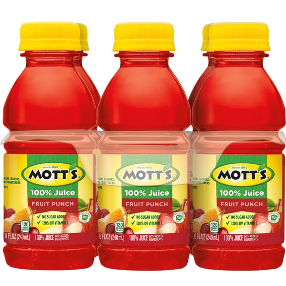Mott's 100 % Fruit Punch 8 oz Bottles - 6 pk (Pack of 1)