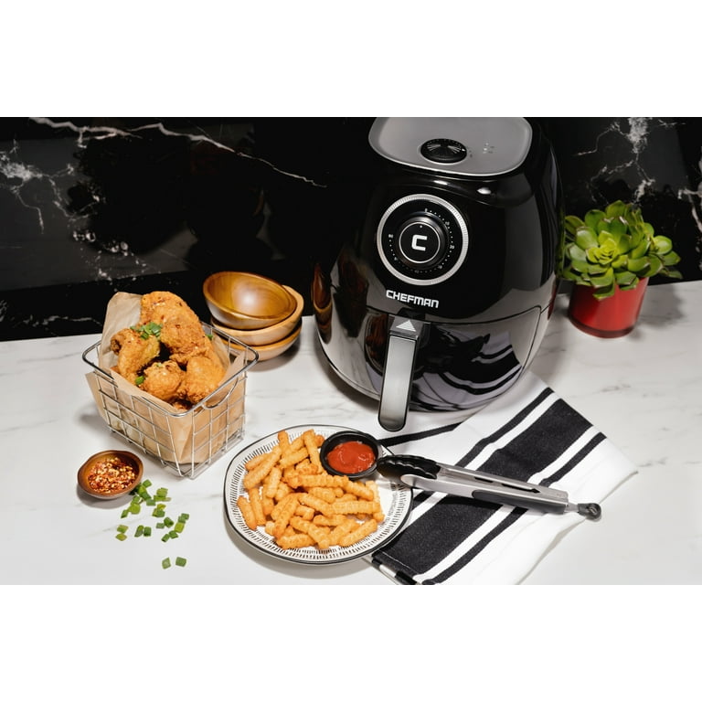 Chefman Air Fryer 5 Qt, Digital Display, Nonstick Basket with Window,  Dishwasher-Safe Parts, Black 