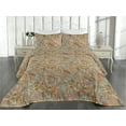 thumbnail image 2 of Ambesonne Vintage Quilted Bedspread Set 3 Pcs, Leaves Sea Buckthorn Berry, King, Dark Orange Pale Green, 2 of 4