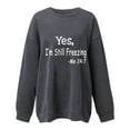 thumbnail image 2 of Vedolay Oversized Sweatshirt for Women Womens Casual Sweatshirt Crewneck Long Sleeve Solid Color Shirts,Dark Gray M, 2 of 4