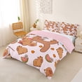 thumbnail image 3 of Erosebridal Cartoon Capybara R Letter Monogrammed Duvet Cover Set For Kids Boys Girls,Cute Animal Funny Food Bedding Full,3-Piece,No Comforter,Pink Reversible, 3 of 6