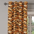 thumbnail image 2 of Ambesonne Abstract Grommet Curtain, Spots Waves Elliptic, 50" x 108", Orange Brown, 2 of 6