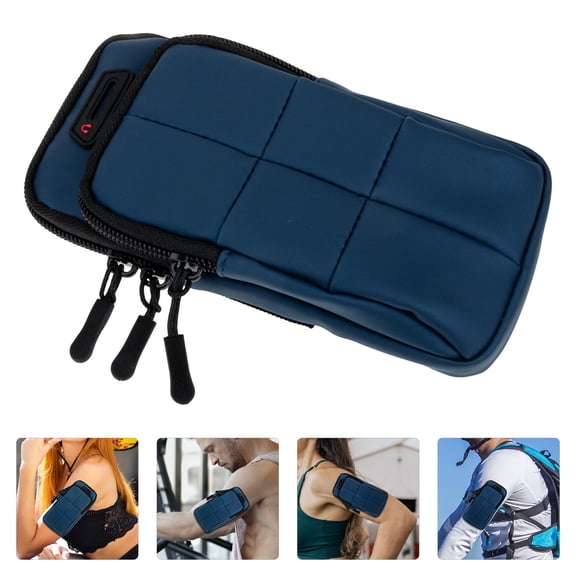 FELTECHELECTR Armband Phone Holder For Running Armband Storage Bag Blue Walking 1Pcs