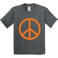 thumbnail image 3 of Inktastic Funky Orange Peace Sign Youth T-Shirt, 3 of 5