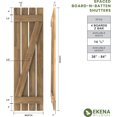 thumbnail image 2 of Ekena Millwork 15 1/2"W x 81"H Americraft Four Board (2 Batten) Exterior Real Wood Spaced Board-n-Batten Shutters w/ Z-Bar (Per Pair), Peaceful Blue, 2 of 10