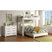 ACME Celerina Twin Loft Bed in Weathered White