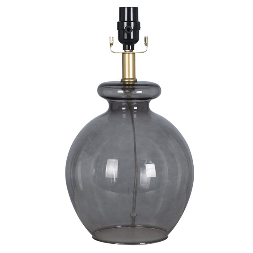 Mainstays Tinted Glass Ball Table Lamp Base, Smoke Gray Finish