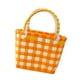 thumbnail image 5 of Bolso de mano tejido para mujer, elegante, de gran capacidad, abierto, cesta de almacenamiento para compras naranja, 5 of 9