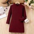 thumbnail image 5 of TBWNWG Girls Slim Fit Bodycon Dress Winter Warm Stretchy Turtleneck Long Sleeve Casual Outfit for Toddlers And Kids With Soft for Daily Wear Holiday Party,Sizes 8-9 Years, 5 of 5