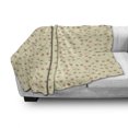 thumbnail image 3 of Ladybug Soft Flannel Fleece Throw Blanket, Bugs and Flourishing Daisies Pattern Pastel Colored Illustration, Cozy Plush for Indoor and Outdoor Use, 70" x 90", Pale Yellow White, by Ambesonne, 3 of 6