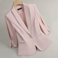 thumbnail image 2 of Womens Fitted Blazer Suit Jackets with Pockets 3/4 Sleeve Notch Laple Collar One Button Business Casual Outfits (3XL, Pink-B), 2 of 4