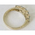thumbnail image 5 of Natural Aquamarine 14K Solid Yellow Gold Woman Half Eternity Band Ring, 5 of 6