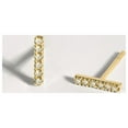 thumbnail image 4 of Gelin 0.04 ct Diamond Pave Bar Stud Earrings in 14K Solid Gold for Women, 4 of 5