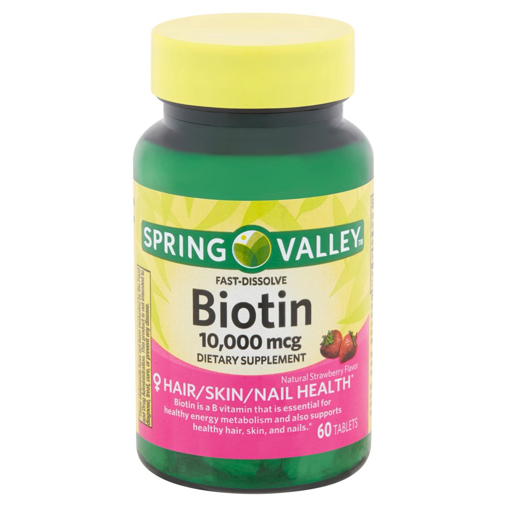 Spring Valley FastDissolve Biotin Tablets, 10,000 mcg, 60 count