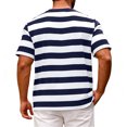 thumbnail image 5 of LWavelet Striped Men's Short Sleeve T-Shirt Comfortable Ideal for Daily Casual and Weekend Wear Blue XL, 5 of 5