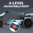 thumbnail image 5 of Funcid 24V 7AH Go Kart for Kids, 300W Powered Ride on Toys for 6+, Racing Go Kart with Drift/Sport Mode for Outdoor, High-Low Speed 4-8MPH, Length Adjustale Ride on Car, EVA Wheels, Bluetooth, Blue, 5 of 8